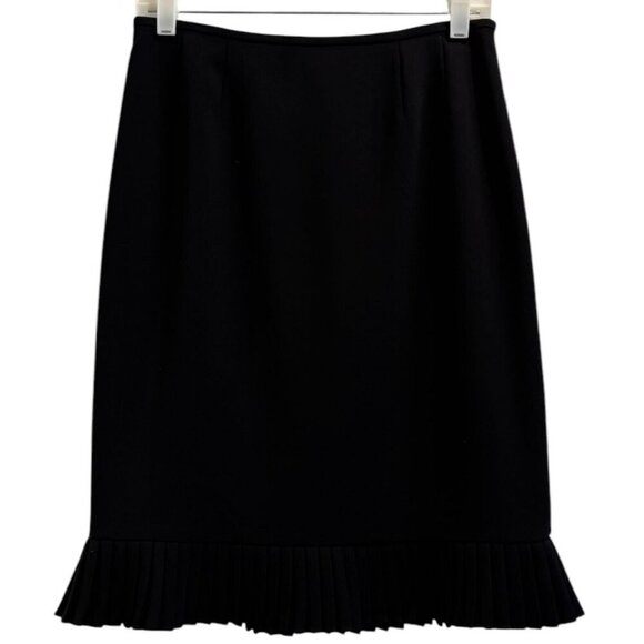 Evan Picone Dresses & Skirts - Evan-Picone Petite Black Pleated Hem Skirt 6P Lined Pencil Workwear Suit Style